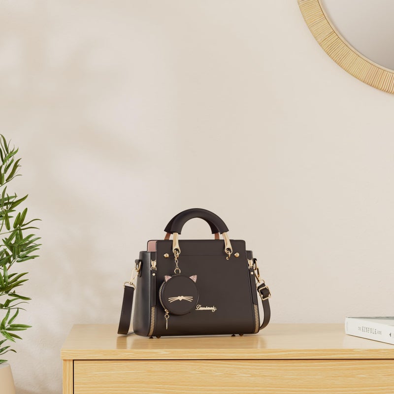 XIAOYU حقائب يد وحقائب عصرية للنساء حقائب كتف صغيرة (أسود) - Image 2