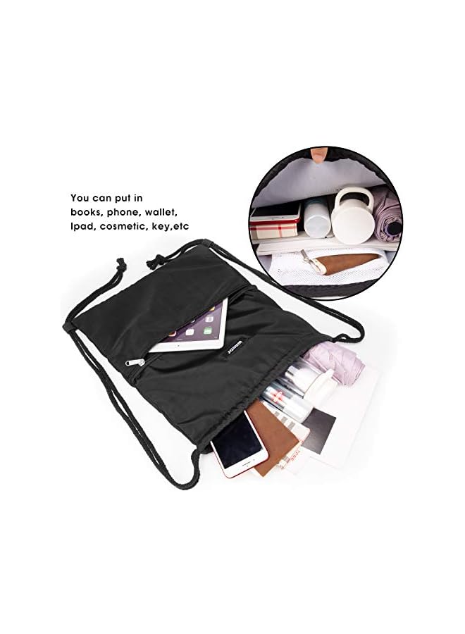 PROMASS Drawstring Backpack String Bag Sackpack Cinch Water Resistant Nylon For Gym Shopping Sport Yoga - Image 2