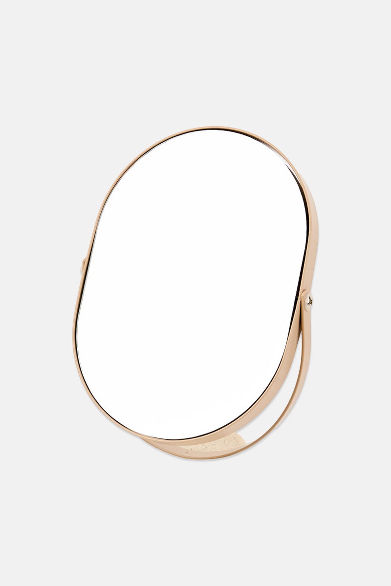Muy Mucho Oval Mirror With Ceramic Support, Beige - Image 1