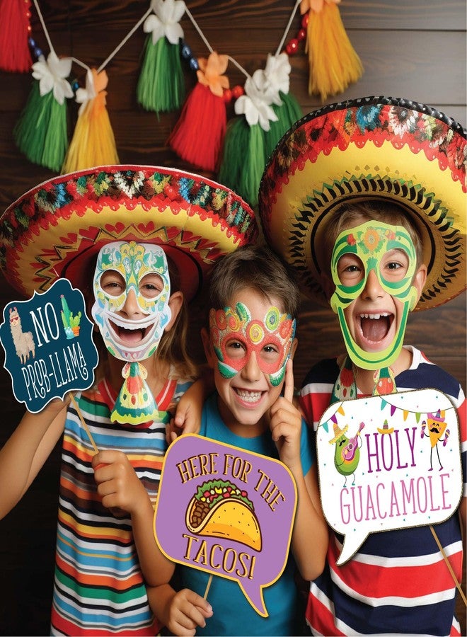 Outside The Booth Fiesta Photo Booth Props - 41-pc Photobooth Kit with 8 x 10-Inch Sign, 60 Adhesive Pads, 45 Sticks - Mexican Photo Prop - Fiesta Props - Photo Booth Props Cinco de Mayo - Image 5