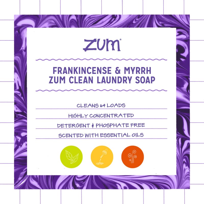 ZUM Indigo Wild Zum Clean Laundry Soap - Plant-Based Liquid Laundry Soap - Contains Baking Soda, Essential Oils & Saponified Coconut Oil - Frankincense & Myrrh Scent - 64 fl oz - Image 2