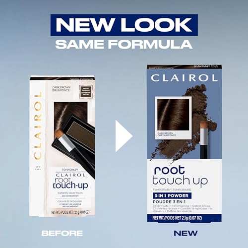 Clairol Root TouchUp Temporary Concealing Powder Medium Brown Hair Color Ammonia Free Instantly Cover Roots Define Eyebrows OntheGo Compact with Mirror and Application Brush Pack of 3 - Image 3
