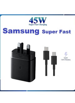 Generic 45W USB C Charger,Super Fast Charger for Samsung Galaxy S24 Ultra/S23+/S23/S22 Ultra/S21/S20/S20 Ultra/Note 20/Z Fold 6/Flip6/Tab S10+/S10 Ultra/S9+/S8/S7 /, PPS Charger 3.0 USB C Plug with 1.2M Type C Cable  - Image 1