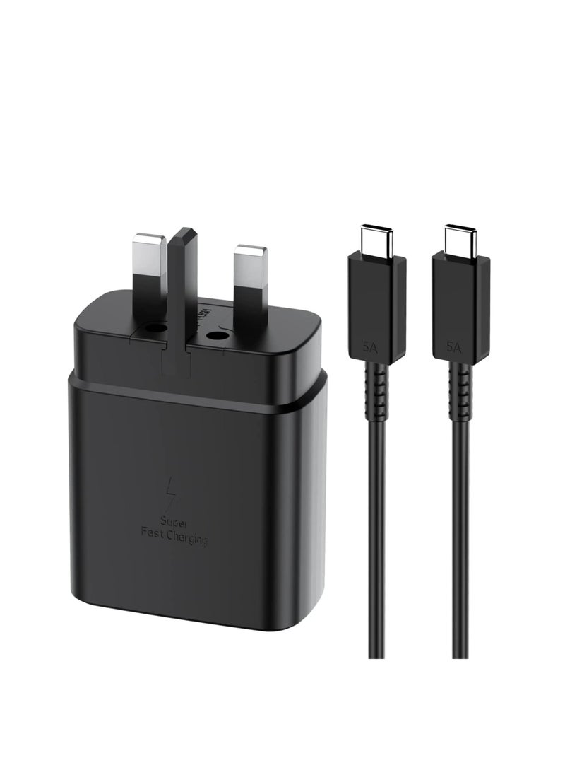 Generic - 45W USB C Charger,Super Fast Charger for Samsung Galaxy S24 Ultra/S23+/S23/S22 Ultra/S21/S20/S20 Ultra/Note 20/Z Fold 6/Flip6/Tab S10+/S10 Ultra/S9+/S8/S7 /, PPS Charger 3.0 USB C Plug with 1.2M Type C Cable - Image 1