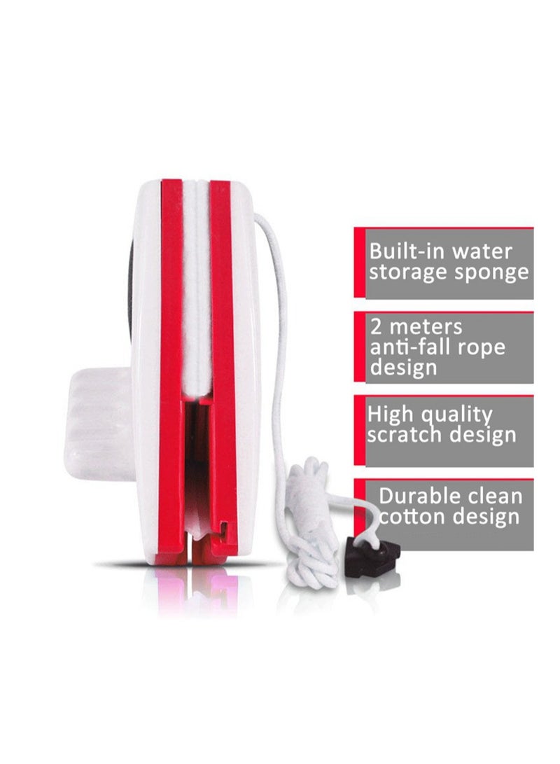 ممسحة غسيل النوافذ، فرشاة مغناطيسية، منظف زجاج منزلي قوي للغاية مزدوج الجوانب، أداة فرشاة تنظيف النوافذ المغناطيسية، منظف النوافذ مزدوج الجوانب للنوافذ من 3 إلى 8 مم مع تصميم مقبض مريح - Image 5