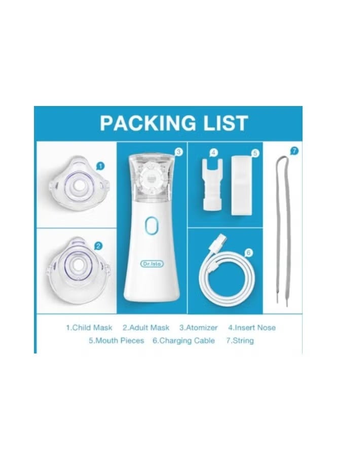 Dr.isla The N9 Silent Mini Medical Nebulizer is designed for both adults and children, offering a convenient and efficient way to manage respiratory care at home or on the go. With advanced ultrasonic technology, it produces fine mist particles for optimal absorption, while its ultra-quiet design ensures a comfortable and stress-free experience for children and sensitive users. Compact, lightweight, and easy to operate, it is perfect for daily respiratory therapy and quick relief.Model: N9 Spray Particle Size: Ultra-fine mist, >50% particles - Image 2