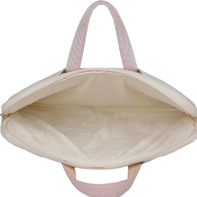 Stylish pastel rainbow Laptop Sleeve - Water-Resistant and Lightweight with Padded Compartments for Laptop, Notebook, Tablet - Includes Zippered Accessory Storage (13 Inch) - Image 3