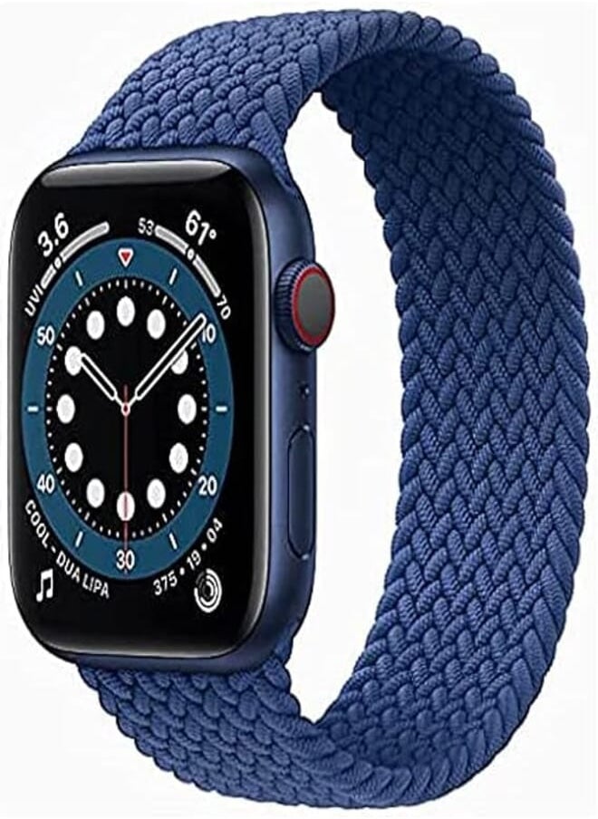 Generic - Braided solo loop stretchy fabric elastic watch band size 42/44 mm wrist size 140-220 mm for apple watch series 1/2/3/4/5/6/se - blue - Image 1