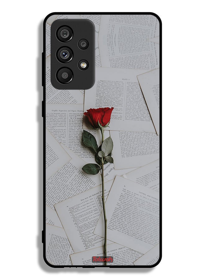 Tolwak Samsung Galaxy A73 5G Protective Case Cover Rose On Papers - Image 1
