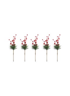WYBOT 10pcs  Tree Picks Holly Berry Craft Artificial Red Berry Pine for  Flower Arrangements Wreaths Holiday Decorations  - Image 1