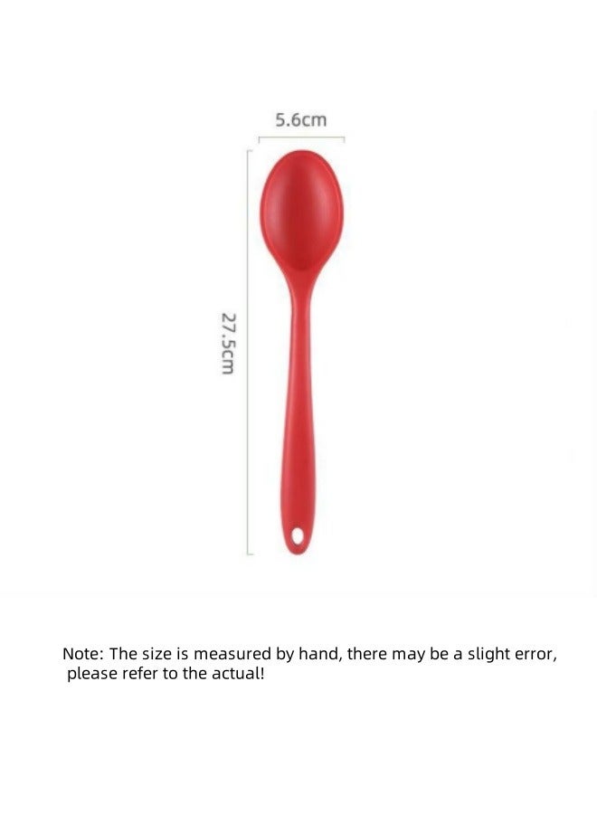 ملعقة كثافة هلام السيليكا للمطبخ المنزلي ملعقة سيليكون كبيرة ملعقة سلطة حمراء - Image 3