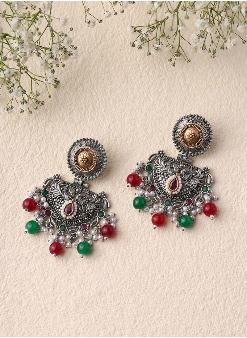 Priyaasi Contemporary Oxidised Drop Earrings