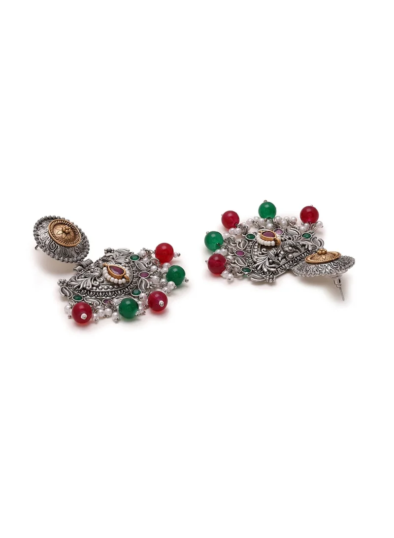 Priyaasi Contemporary Oxidised Drop Earrings