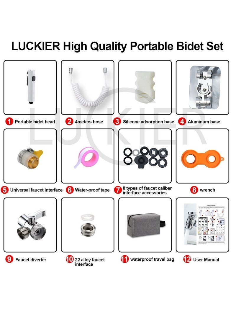 LUCKIER 2nd Generation Portable electric Travel Shattaf Bidet Mini Handheld Bidet Sprayer Pressure Adjustable For Personal Hygiene Cleaning Postpartum Care Baby Care Outdoor Travel and Camping - Image 5