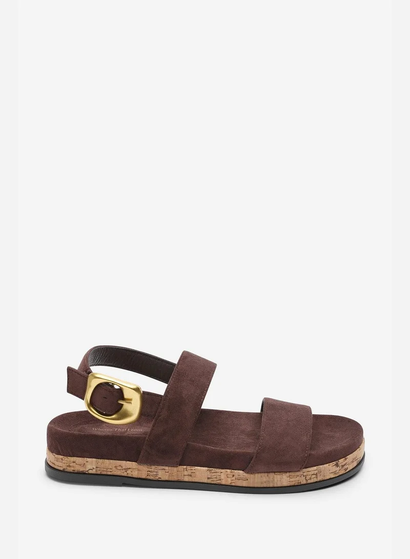 ويرز ذات فروم Canopy Cross Over Strap Dark Brown Suede Sandal
