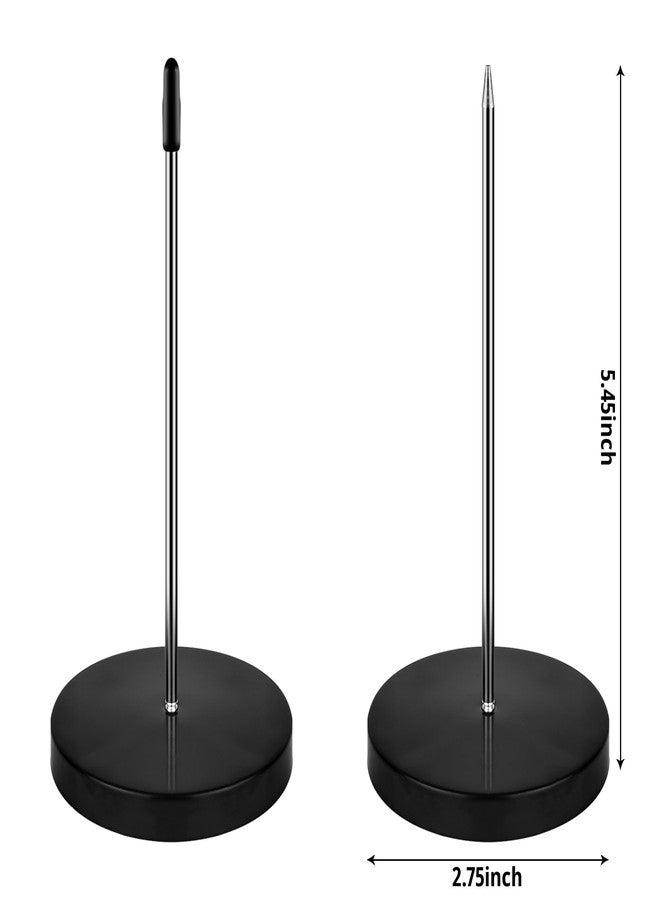 CHTUGEM 1 Pack Ticket Spike, Metal Bill Holder, Straight Rod Spike, Reliable Receipt Holder Spike for Organizing Tickets, Bills, and Notes in Restaurants, Offices, and Hotels (Black) - Image 2