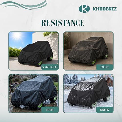 KHOOBREZ Polyester Waterproof, Indoor and Outdoor Kids Car Cover for Electric Battery Powered Children Wheels Toy Vehicles - Universal Fit KCC(Black) - Image 5