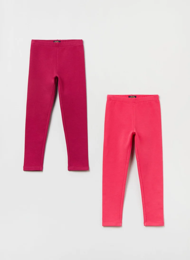 او في اس Ovs Girls 2 Pack Plain Leggings