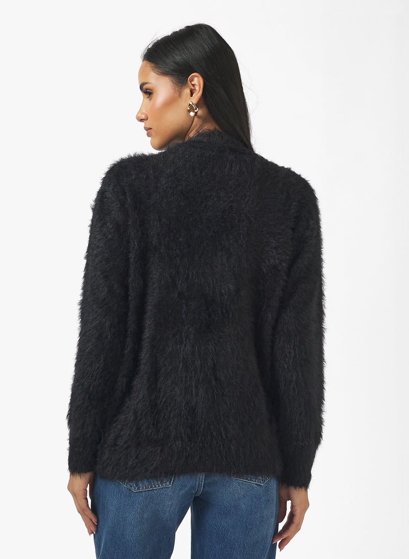 Ginger Cozy Fuzzy Button Up Cardigan - Image 2