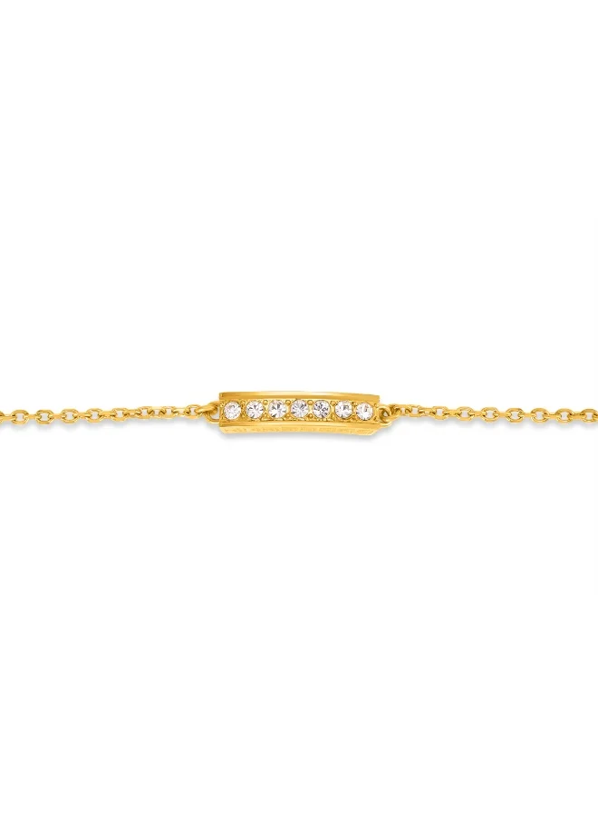 Guy Laroche Audrey Gold-Plated Bracelet with Running Logo & Crystals