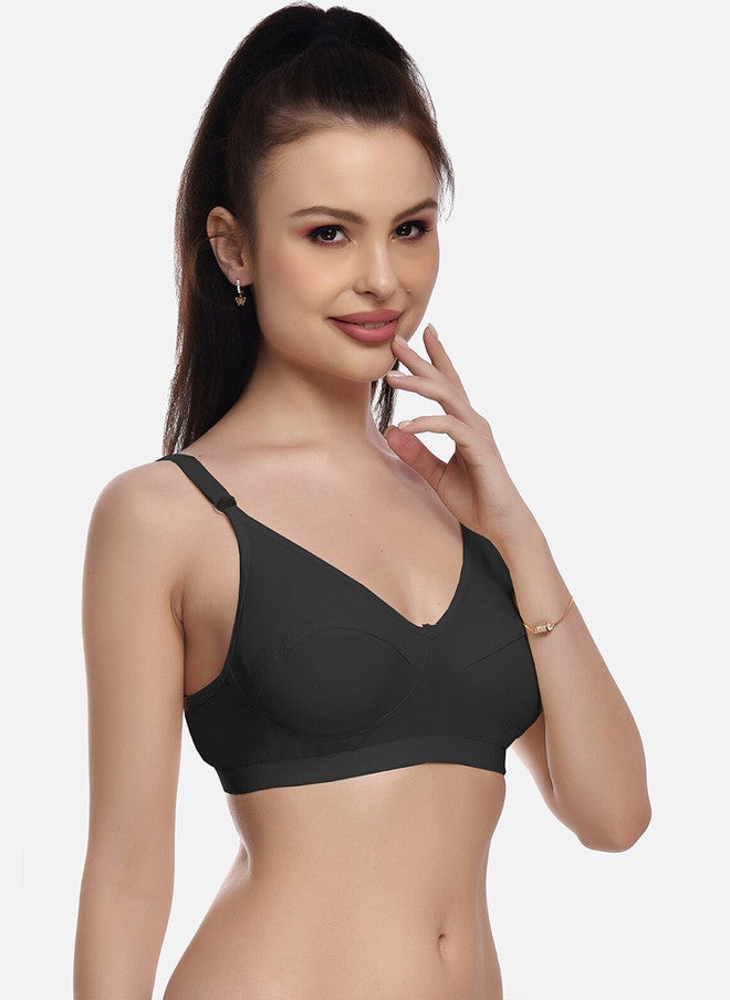 FIMS Women Pack Of 3 Solid Cotton Non Padded Bra - Image 3