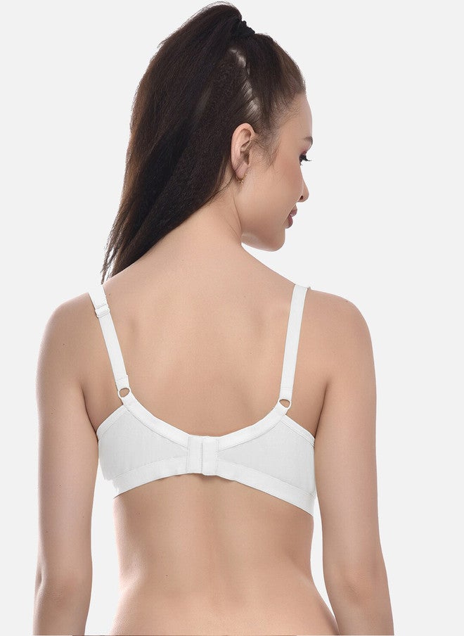 FIMS Women Pack Of 3 Solid Cotton Non Padded Bra - Image 5
