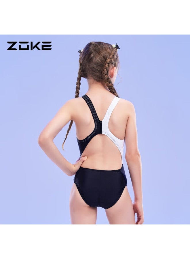 Zoke Children's One-piece Triangle Cartoon Print Training Swimsuit For Girls, 123625808, White And Black Panda, Size 140 - Image 5