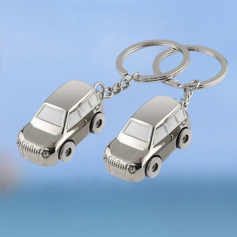 2pcs Mini Car Model Keychain Keyring Purse Bag Pendant Decoration Hanging Ornament ( ) - Image 5