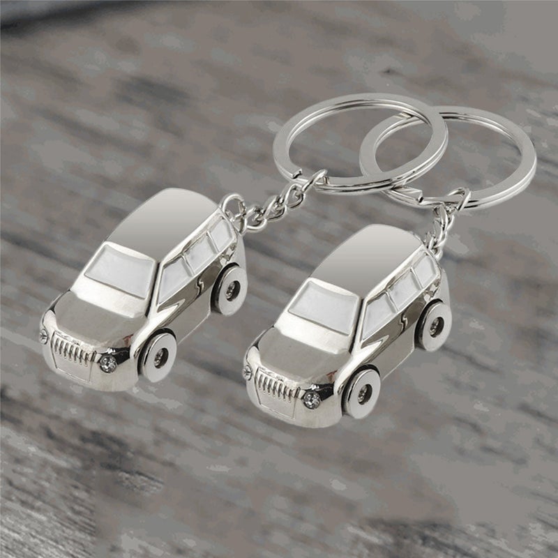 2pcs Mini Car Model Keychain Keyring Purse Bag Pendant Decoration Hanging Ornament ( ) - Image 3