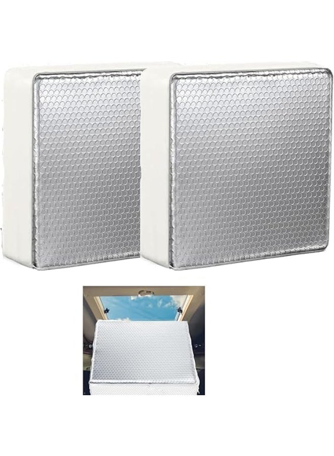 Peaoop 2 Pack RV Vent Insulator RV Skylight Cover with Reflective Surface Universal Camper Skylight Shade for Vent Inside Camper Trailer (2 pack 14 * 14 * 3") - Image 4