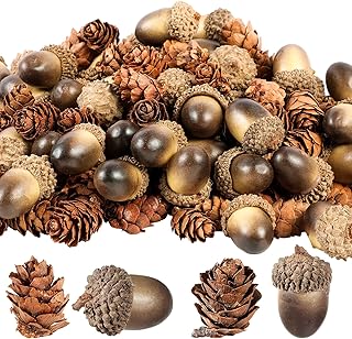 Unittype Unittype 300 Pieces Thanksgiving Natural Mini Pine Cone Artificial Acorn Pine Cone Ornament Simulation Lifelike Small  - Image 1