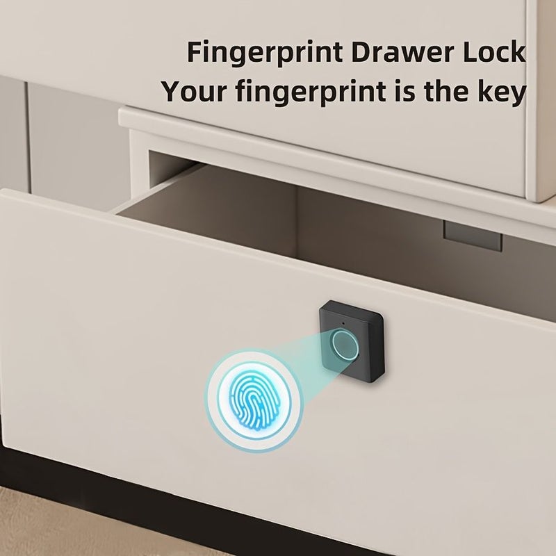 Smart Fingerprint Drawer Lock Square Keyless Entry Compact Design Easy Install for Home Cabinets - Image 2