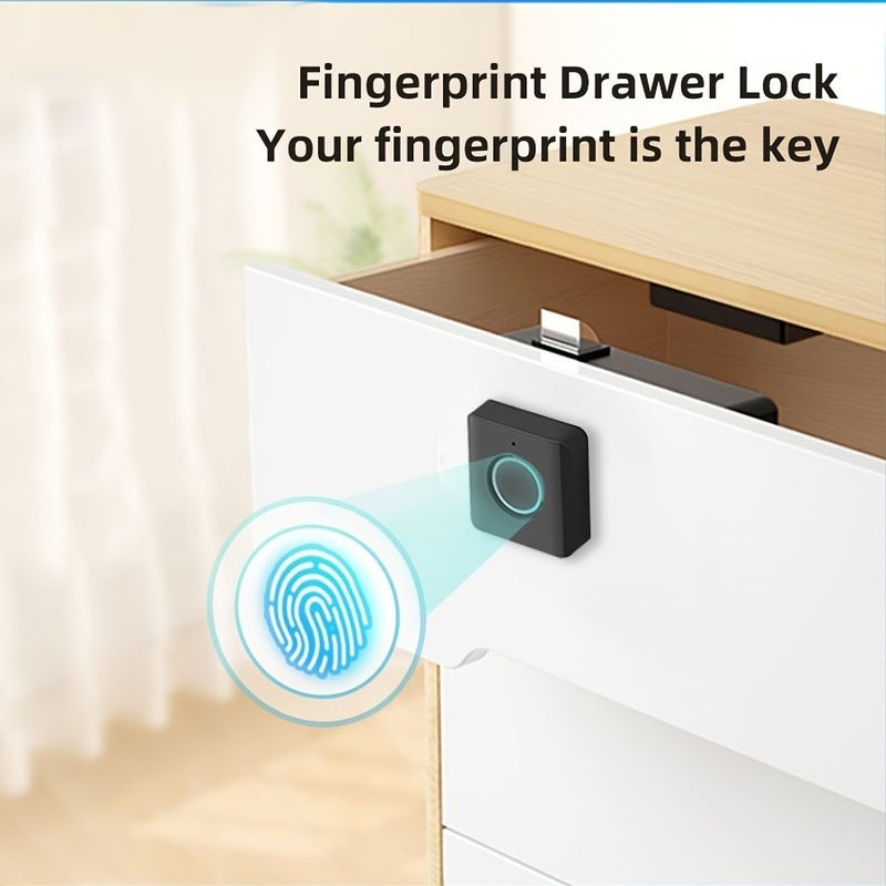 Smart Fingerprint Drawer Lock Square Keyless Entry Compact Design Easy Install for Home Cabinets - Image 4
