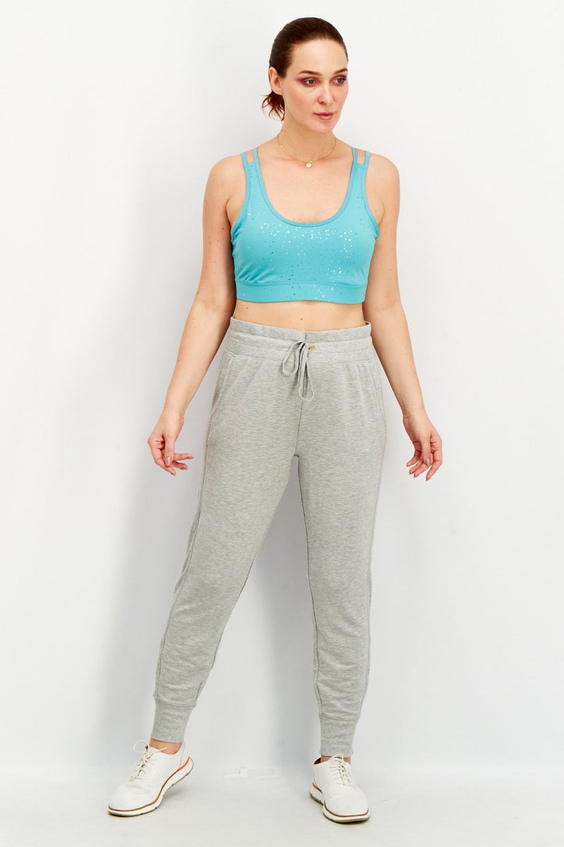 PUMA Women Printed Padded Sports Bra, Turquoise - Image 4