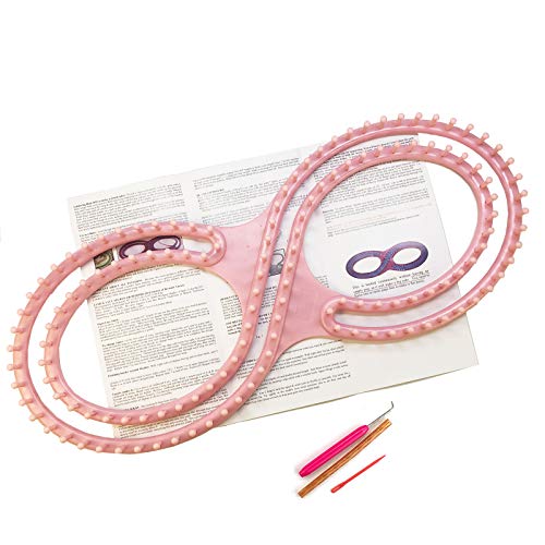 WAYION 55" Afphgan Serenity Loom Knitting Board Weave Loom Kit with Step by Step Instructions Great for The Experienced Loom Knitter(Blue/Pink) (Pink) - Image 2