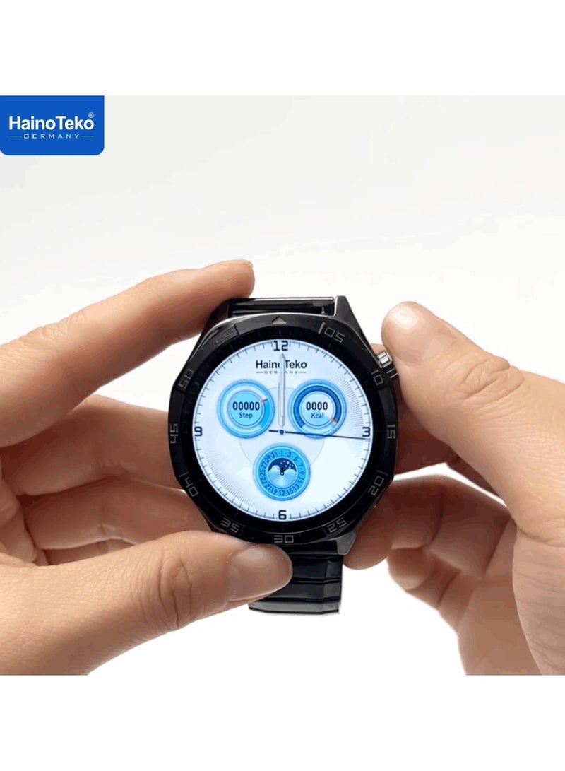 هينو تيكو ساعة Haino Teko RW-64 GT5 Max الذكية مع شاشة AMOLED كبيرة و3 أحزمة مصممة للرجال - Image 3