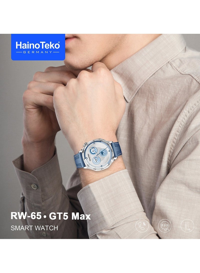 هينو تيكو ساعة Haino Teko RW-64 GT5 Max الذكية مع شاشة AMOLED كبيرة و3 أحزمة مصممة للرجال - Image 5