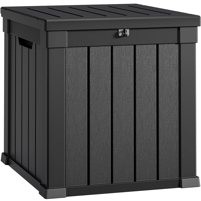 YITAHOME Deck Box, 51 Gallon Weatherproof Outdoor Storage Container for Patio Cushions, Pool Supplies, Garden Tools, Lockable Lid and Side Handles, Black - Image 1