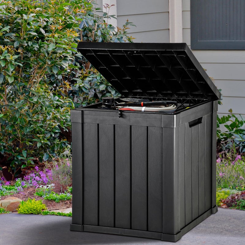 YITAHOME Deck Box, 51 Gallon Weatherproof Outdoor Storage Container for Patio Cushions, Pool Supplies, Garden Tools, Lockable Lid and Side Handles, Black - Image 4