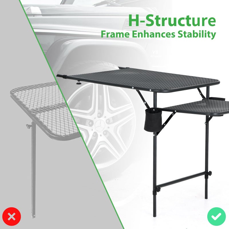 Nice C Tailgate Table, Car Desk, Aluminum Tailgate Table, Car Camping, Mounted Camping Tables, Overlanding Gear, Vehicle Tables, Adjustable Height & Length, Lightweight - Image 4