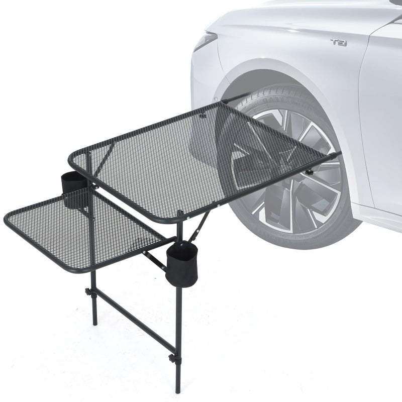 Nice C Tailgate Table, Car Desk, Aluminum Tailgate Table, Car Camping, Mounted Camping Tables, Overlanding Gear, Vehicle Tables, Adjustable Height & Length, Lightweight - Image 1