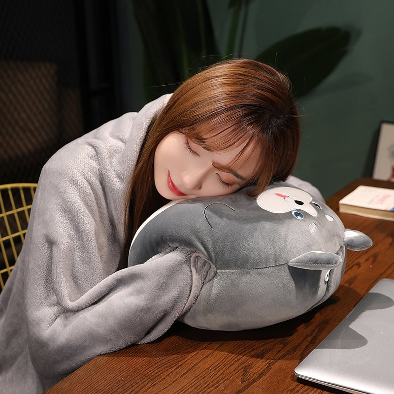 Pillow Quilt Dual-Purpose Air Conditioning Blanket Cushion Three-In-One Car Backrest Office Doll Nap Pillow Gift - Image 4