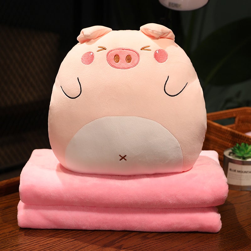 Pillow Quilt Dual-Purpose Air Conditioning Blanket Cushion Three-In-One Car Backrest Office Doll Nap Pillow Gift - Image 1