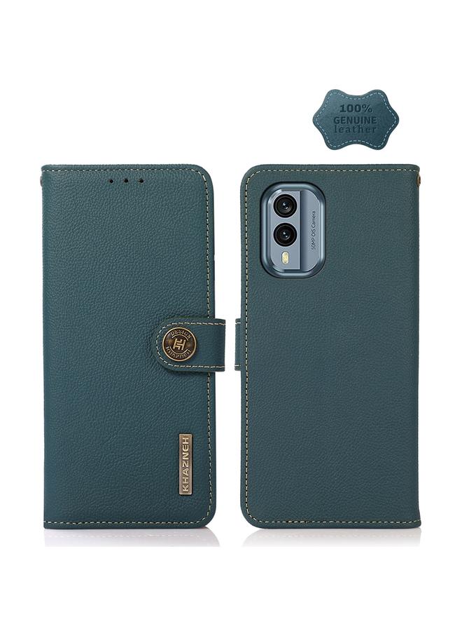 اس-توب جراب لهاتف Nokia X30 5G KHAZNEH Custer مصنوع من الجلد الأصلي بتقنية RFID - Image 1
