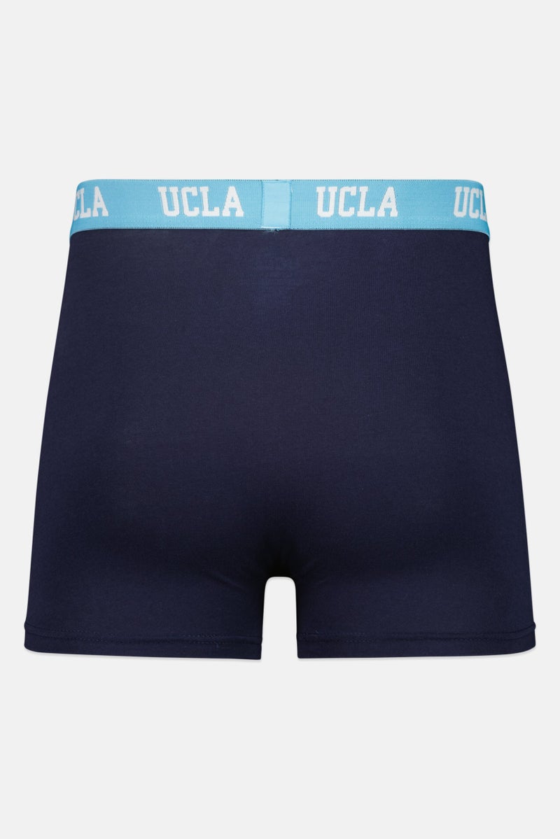 UCLA Men 3 Pack Brand Logo Trunks, Navy - Image 4