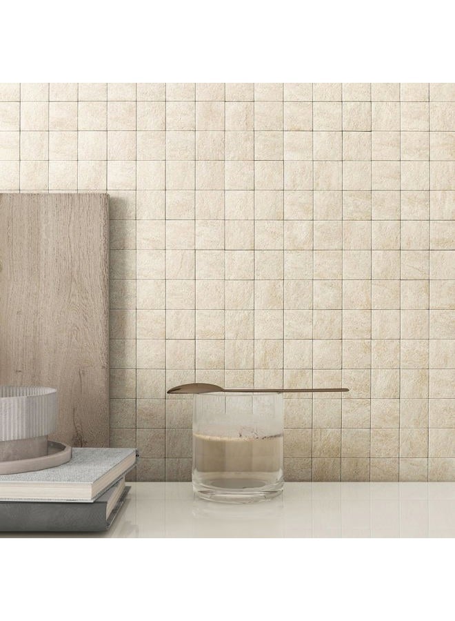 M MOFIT Marble Tile Stickers Peel and Stick Wall Tiles,Self Adhesive Sticky Tiles for Kitchen Walls Bathroom Waterproof(10PCS,Beige) - Image 1