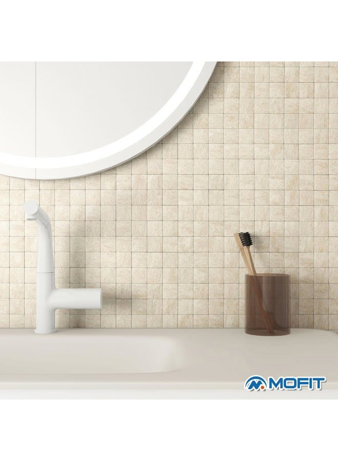 M MOFIT Marble Tile Stickers Peel and Stick Wall Tiles,Self Adhesive Sticky Tiles for Kitchen Walls Bathroom Waterproof(10PCS,Beige) - Image 3