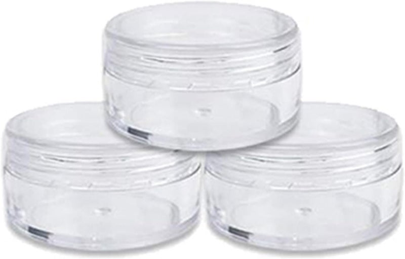 Lip Scrub Containers 100pcs 2g 3g 5g 10g 15g 20g Empty Travel Cream Jar Pots Clear Sample Refillable Bottles Eyeshadow Lip Balm Storage Box(Clear Caps,10g) - Image 1