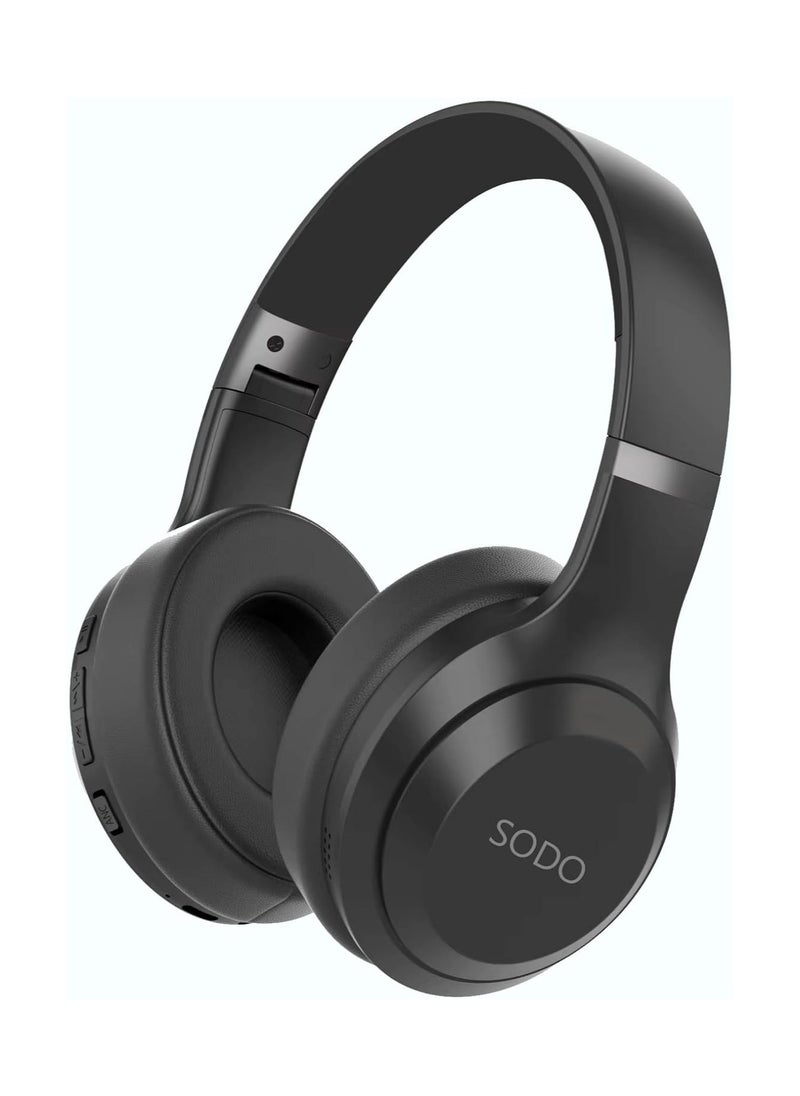 SODO Headset SD-1121 Wireless Stereo Over Ear Headphones With Microphone Black  - Image 1