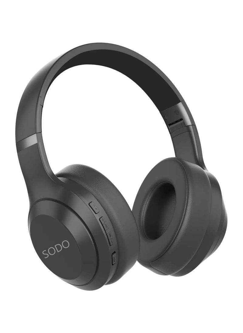 SODO Headset SD-1121 Wireless Stereo Over Ear Headphones With Microphone Black  - Image 2
